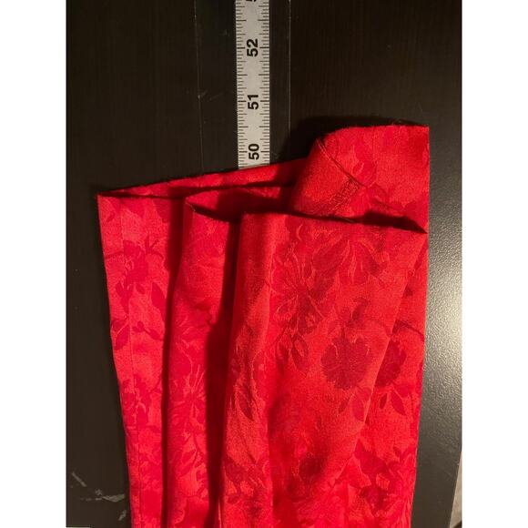 Vintage Womens Maxi Dress Size 12 Red Floral Damask Button Up Romantic Fairy 90s - Picture 6 of 7